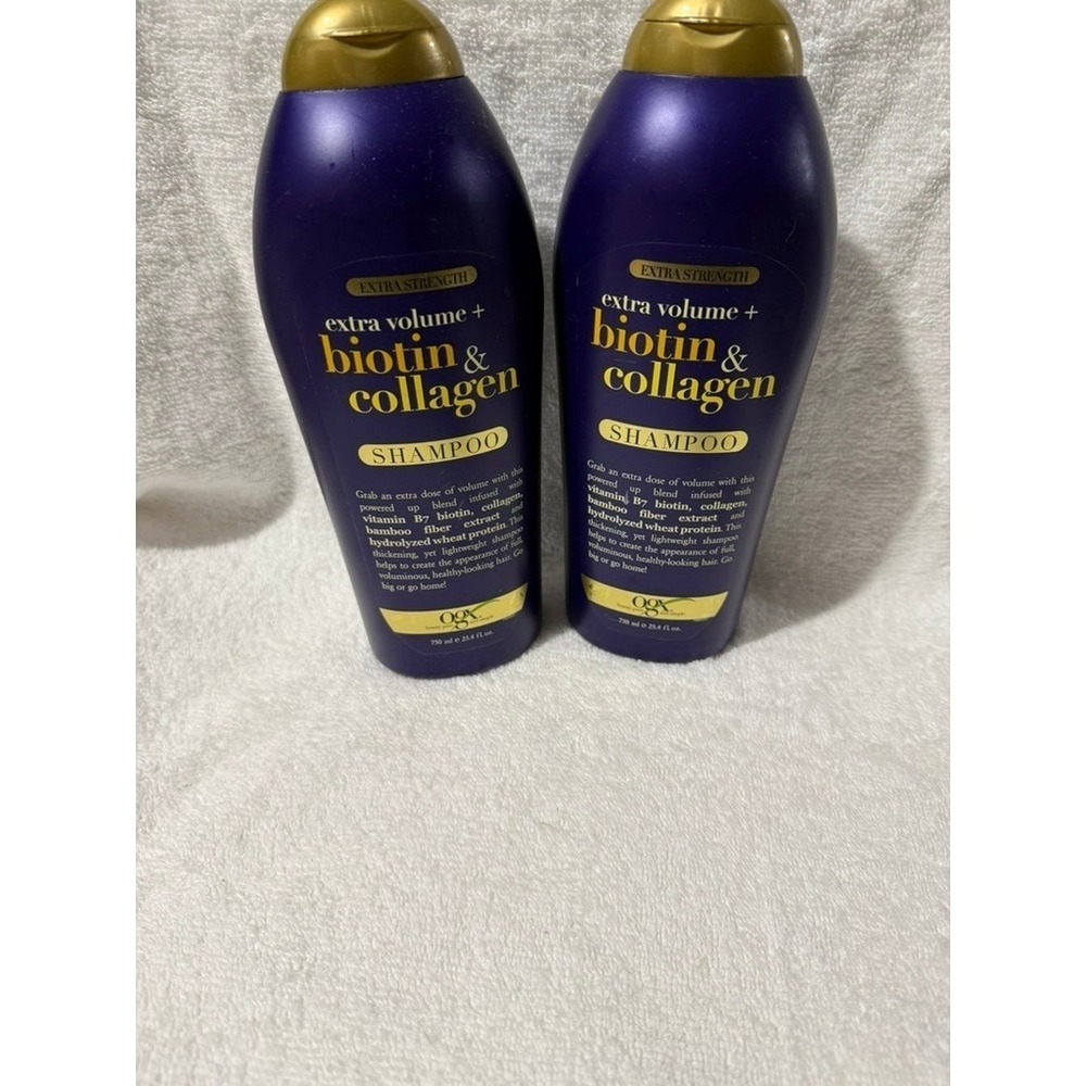 OGX Extra Strength Extra Volume Biotin and Collagen Shampoo 25.4oz Set of 2